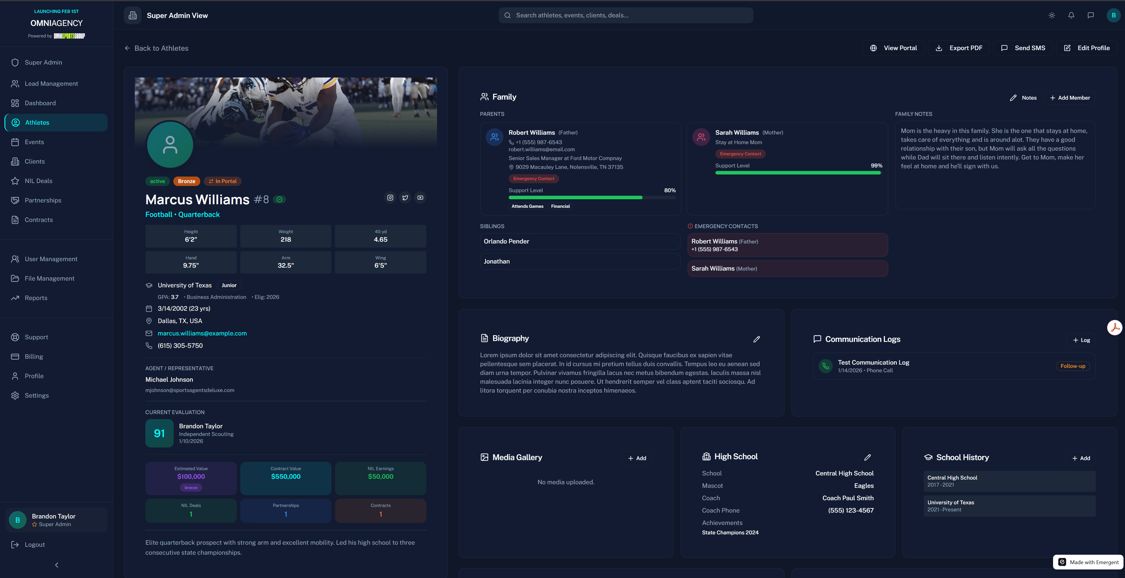 Athlete Details