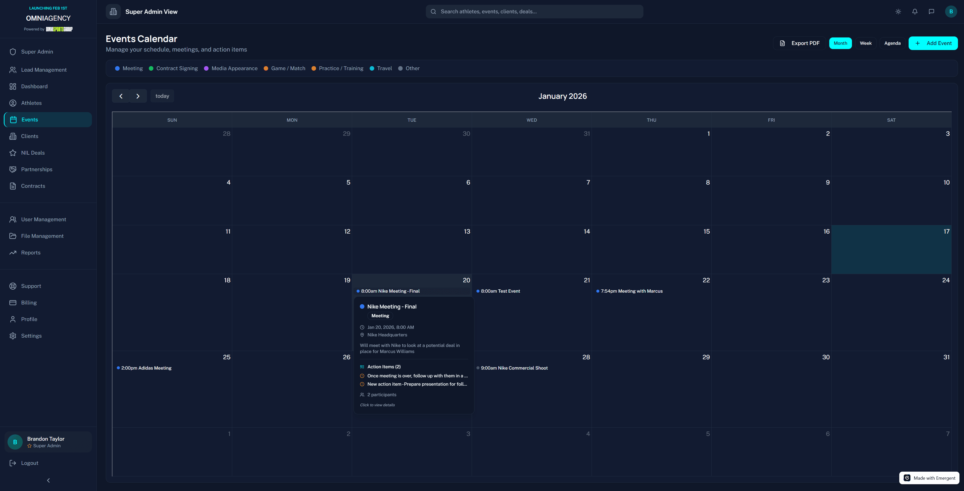 Events Calendar